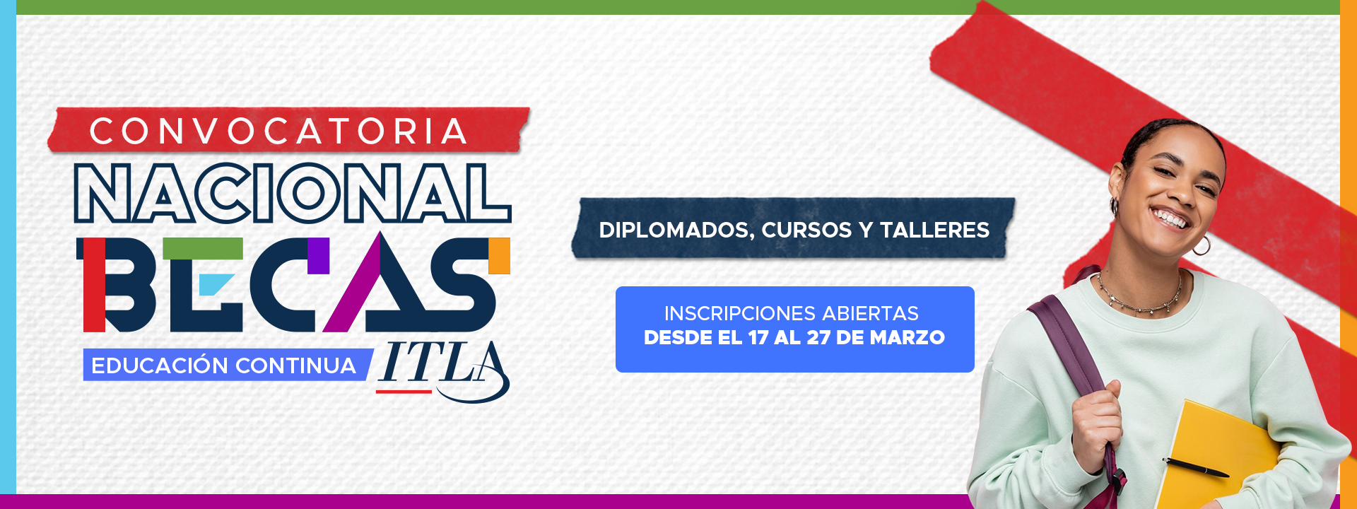 Accede a la convocatoira nacional de becas de educacion continua ITLA